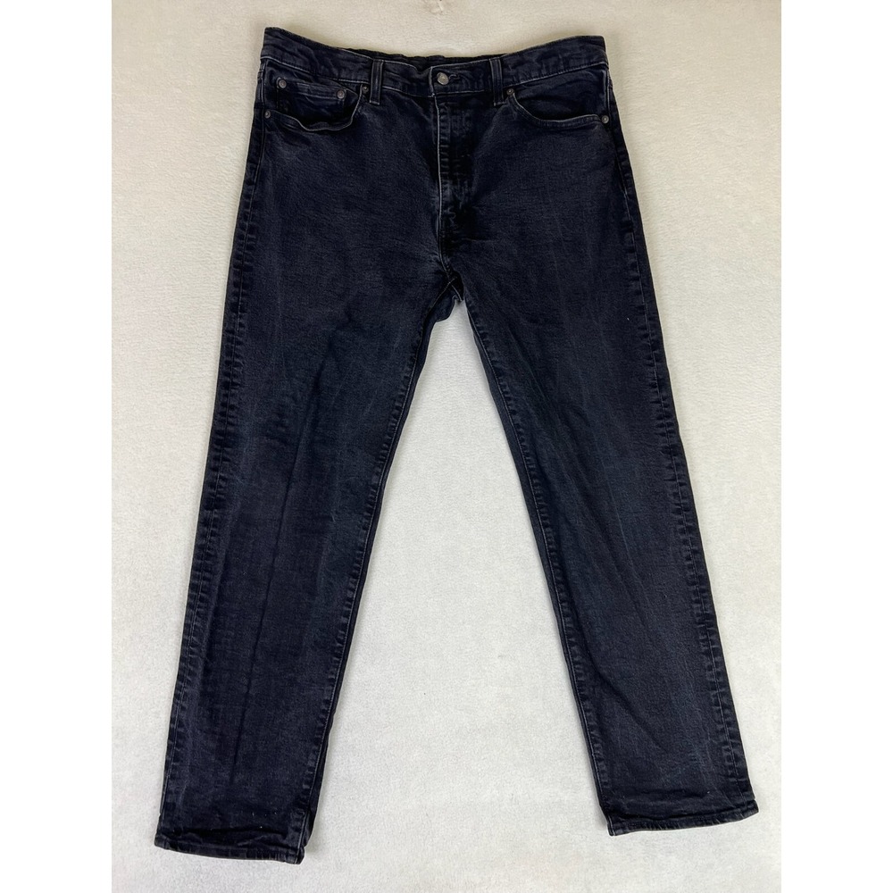 Levis Premium 502 Jeans Mens 38x32 Black Straight Fit Casual Denim Pant